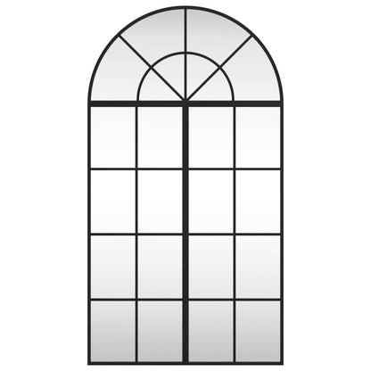vidaXL Wall Mirror Decorative Wall Mounted Mirror for Bathroom Black Arch Iron - Loft&Timber