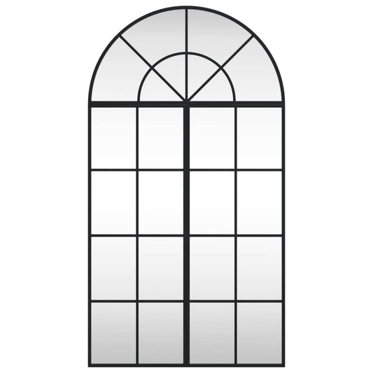 vidaXL Wall Mirror Decorative Wall Mounted Mirror for Bathroom Black Arch Iron - Loft&Timber