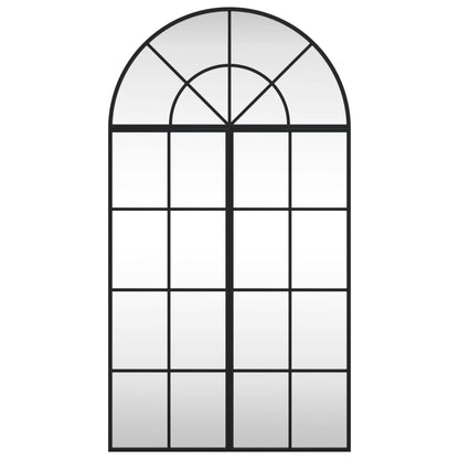 vidaXL Wall Mirror Decorative Wall Mounted Mirror for Bathroom Black Arch Iron-1