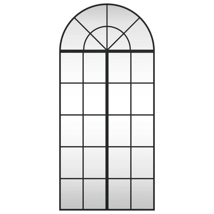 vidaXL Wall Mirror Decorative Wall Mounted Mirror for Bathroom Black Arch Iron - Loft&Timber