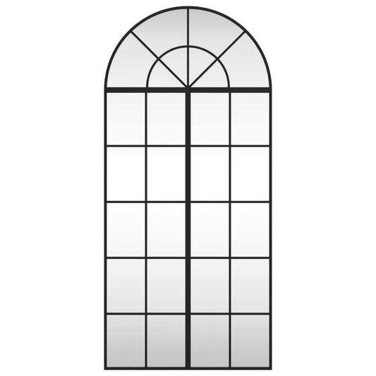 vidaXL Wall Mirror Decorative Wall Mounted Mirror for Bathroom Black Arch Iron - Loft&Timber