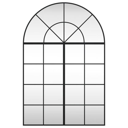 vidaXL Wall Mirror Decorative Wall Mounted Mirror for Bathroom Black Arch Iron - Loft&Timber