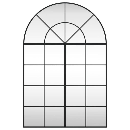 vidaXL Wall Mirror Decorative Wall Mounted Mirror for Bathroom Black Arch Iron - Loft&Timber