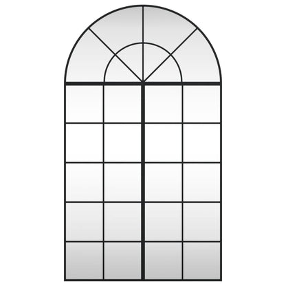 vidaXL Wall Mirror Decorative Wall Mounted Mirror for Bathroom Black Arch Iron-1