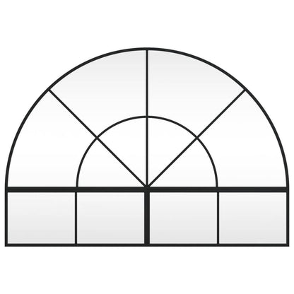 vidaXL Wall Mirror Decorative Wall Mounted Mirror for Bathroom Black Arch Iron - Loft&Timber