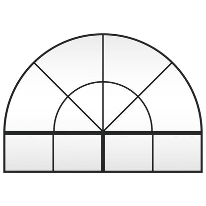 vidaXL Wall Mirror Decorative Wall Mounted Mirror for Bathroom Black Arch Iron-1