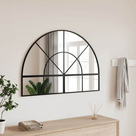 vidaXL Wall Mirror Decorative Wall Mounted Mirror for Bathroom Black Arch Iron - Loft&Timber