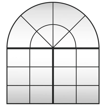 vidaXL Wall Mirror Decorative Wall Mounted Mirror for Bathroom Black Arch Iron-1