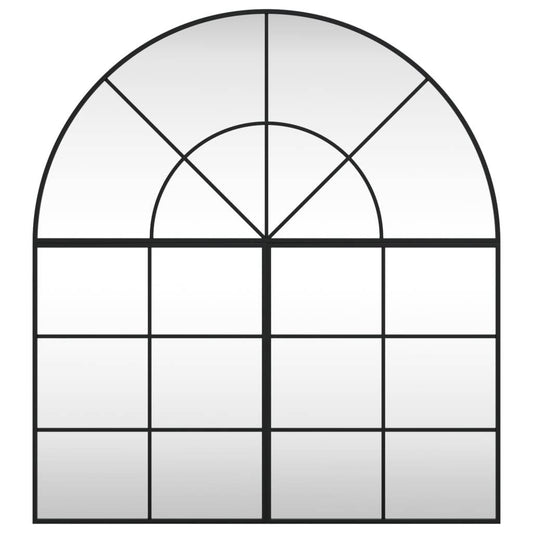 vidaXL Wall Mirror Decorative Wall Mounted Mirror for Bathroom Black Arch Iron - Loft&Timber