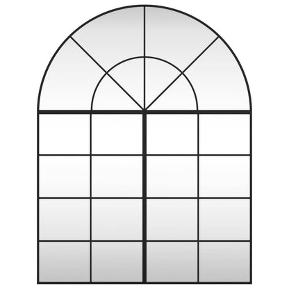 vidaXL Wall Mirror Decorative Wall Mounted Mirror for Bathroom Black Arch Iron - Loft&Timber