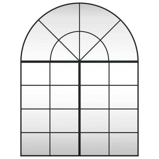 vidaXL Wall Mirror Decorative Wall Mounted Mirror for Bathroom Black Arch Iron - Loft&Timber