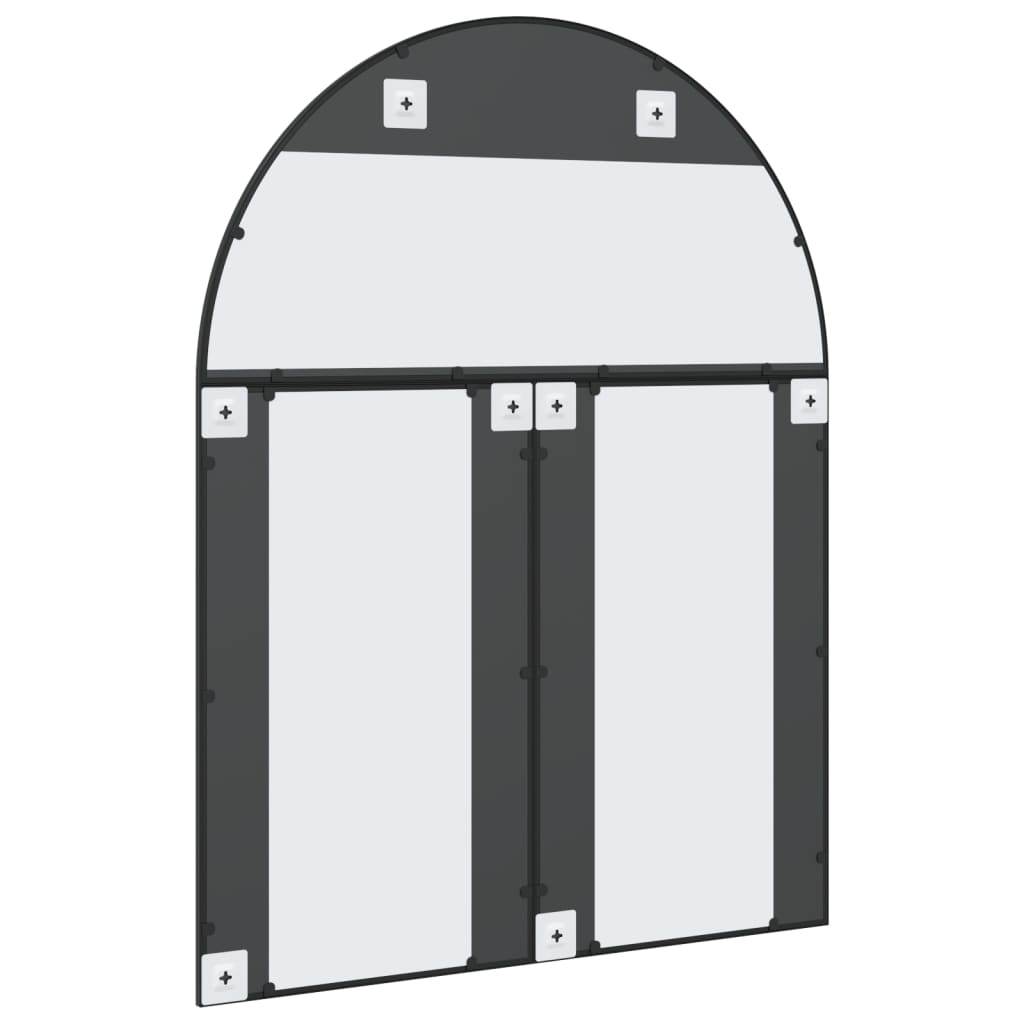 vidaXL Wall Mirror Decorative Wall Mounted Mirror for Bathroom Black Arch Iron - Loft&Timber