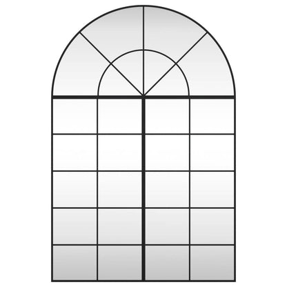 vidaXL Wall Mirror Decorative Wall Mounted Mirror for Bathroom Black Arch Iron - Loft&Timber