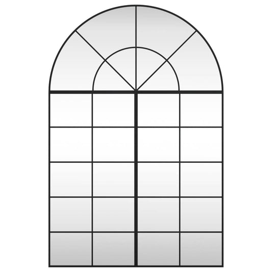 vidaXL Wall Mirror Decorative Wall Mounted Mirror for Bathroom Black Arch Iron - Loft&Timber