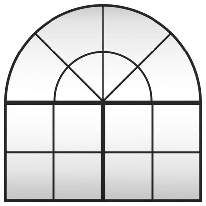 vidaXL Wall Mirror Decorative Wall Mounted Mirror for Bathroom Black Arch Iron - Loft&Timber
