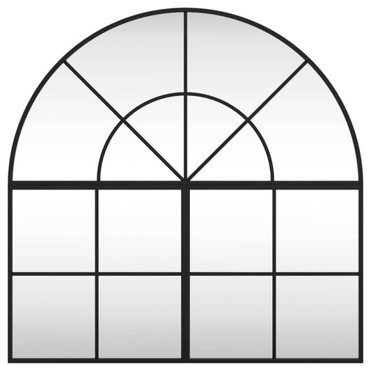 vidaXL Wall Mirror Decorative Wall Mounted Mirror for Bathroom Black Arch Iron - Loft&Timber