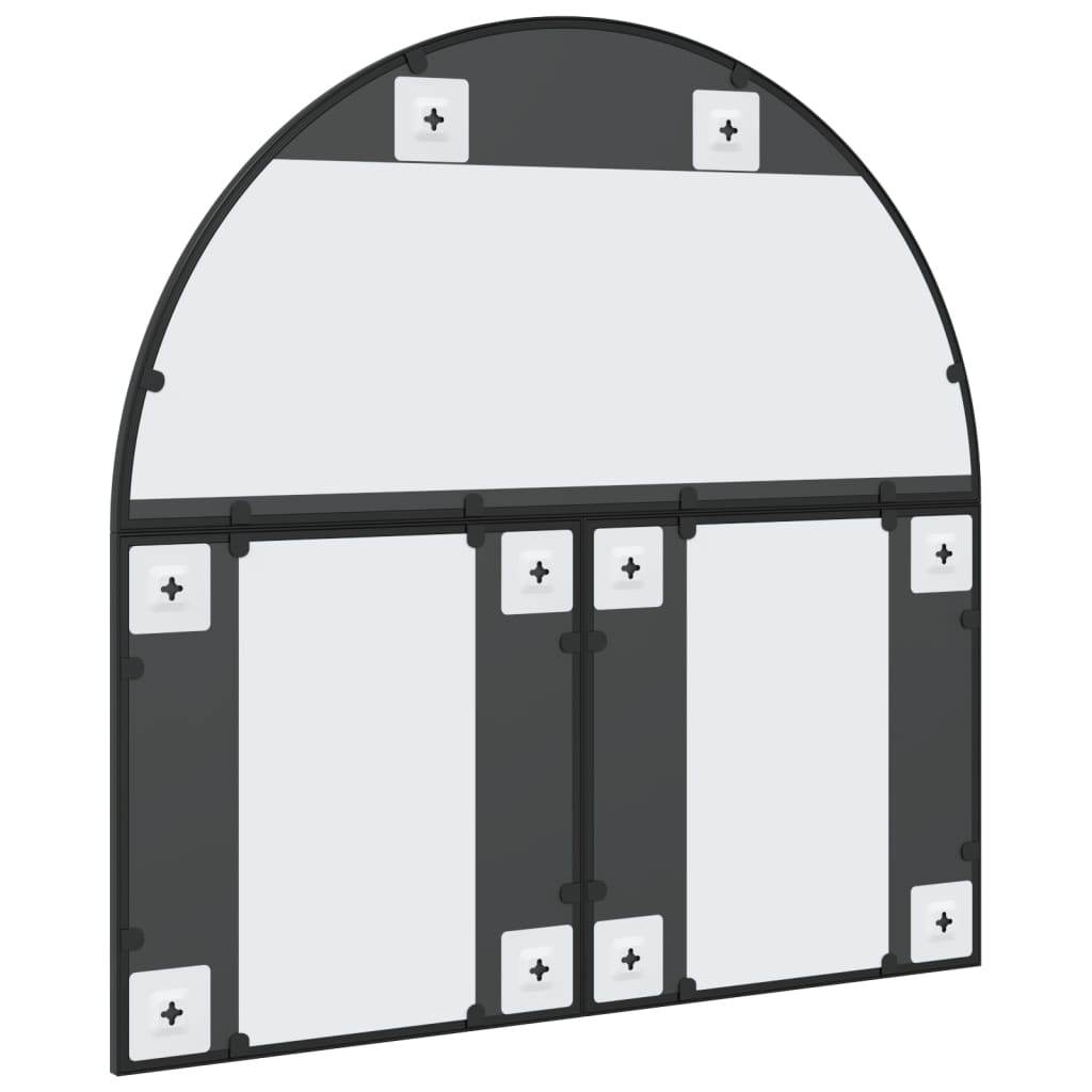 vidaXL Wall Mirror Decorative Wall Mounted Mirror for Bathroom Black Arch Iron - Loft&Timber