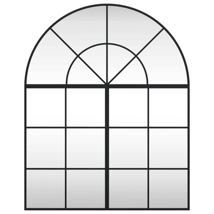 vidaXL Wall Mirror Decorative Wall Mounted Mirror for Bathroom Black Arch Iron - Loft&Timber