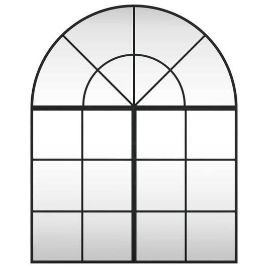 vidaXL Wall Mirror Decorative Wall Mounted Mirror for Bathroom Black Arch Iron - Loft&Timber