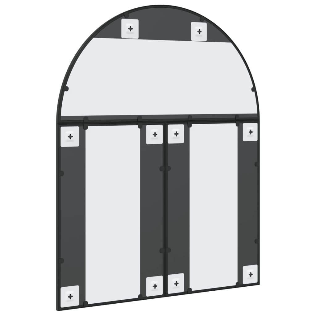 vidaXL Wall Mirror Decorative Wall Mounted Mirror for Bathroom Black Arch Iron - Loft&Timber
