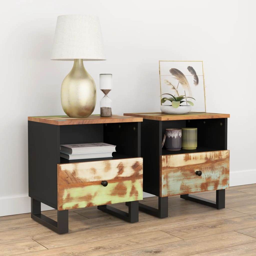vidaXL Cabinet Storage Accent Nightstand End Table for Bedroom Solid Wood - Loft&Timber