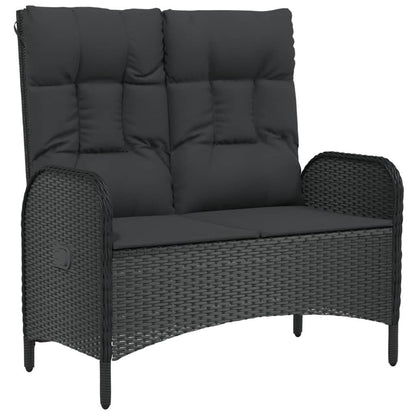 vidaXL Patio Bench Outdoor Reclining Dining Bench with Cushions Poly Rattan - Loft&Timber