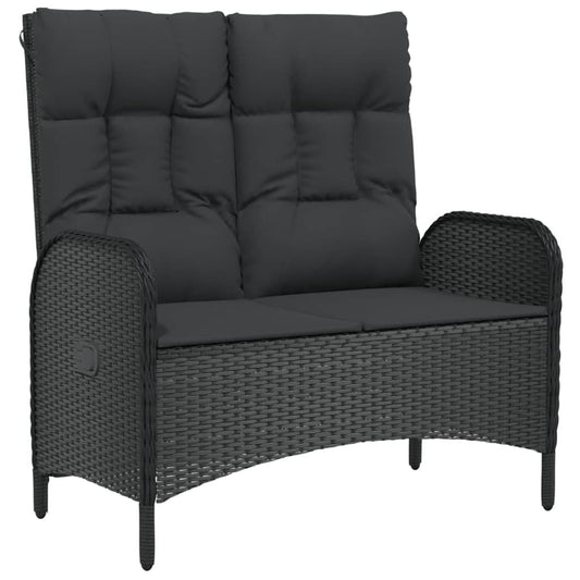vidaXL Patio Bench Outdoor Reclining Dining Bench with Cushions Poly Rattan - Loft&Timber