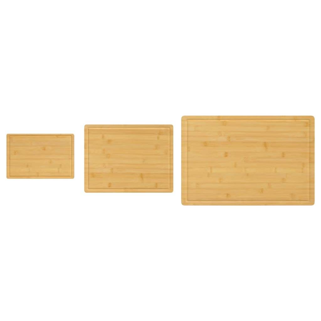 vidaXL 3 Piece Chopping Board Set Bamboo - Loft&Timber