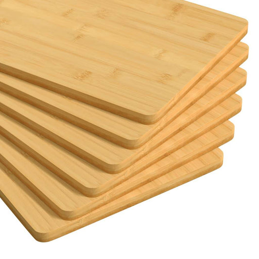 vidaXL Plate 6 Pcs Rectangular Breakfast Serving Plate for Kitchen Bamboo - Loft&Timber