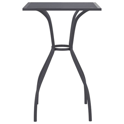 vidaXL Patio Table Outdoor Bistro Table with Metal Frame Anthracite Steel Mesh - Loft&Timber