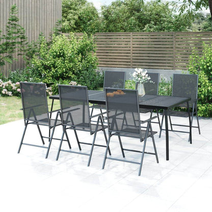 vidaXL Patio Table Outdoor Bistro Table with Metal Frame Anthracite Steel Mesh - Loft&Timber