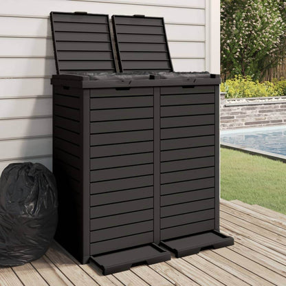 vidaXL Trash Can Garbage Can Trash Bin for Backyard Outdoor Polypropylene - Loft&Timber