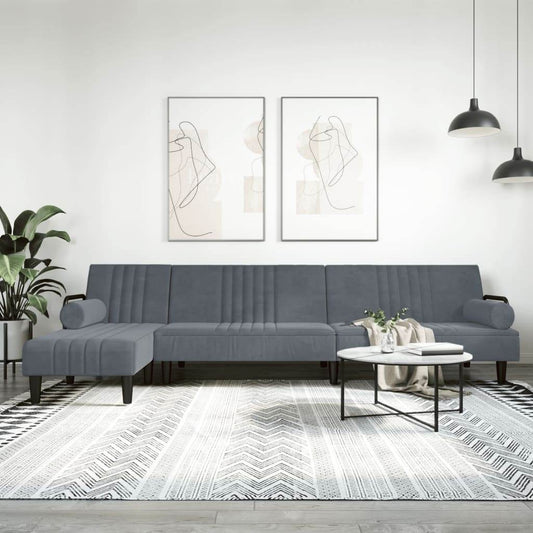 vidaXL Sofa Bed Sleeper Sofa Settee L Shaped Folding Sleeper Couch Bed Velvet - Loft&Timber