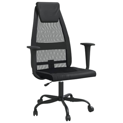 vidaXL Office Chair Rolling Computer Desk Chair Mesh Fabric and Faux Leather - Loft&Timber