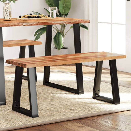 vidaXL Bench with Live Edge Dining Bench Living Room Seating Solid Wood Acacia - Loft&Timber