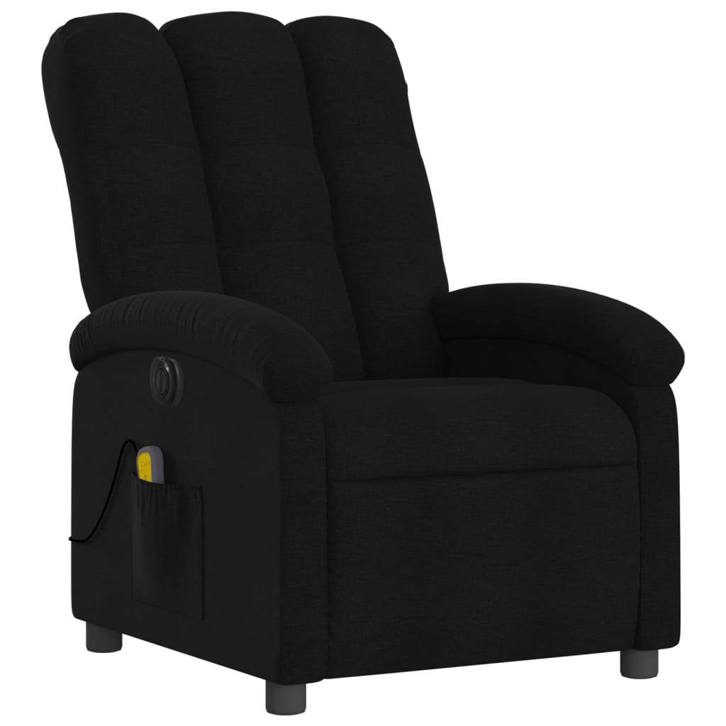 vidaXL Electric Massage Recliner Chair Black Fabric - Loft&Timber