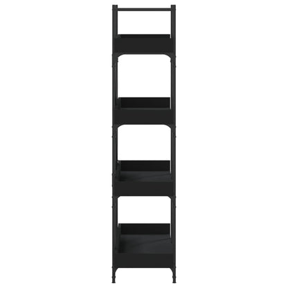 vidaXL Bookcase 4-Tier Black 39.4"x13"x57.3" Engineered Wood - Loft&Timber