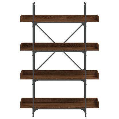 vidaXL Bookcase 4-Tier Brown Oak 39.4"x13"x57.3" Engineered Wood - Loft&Timber