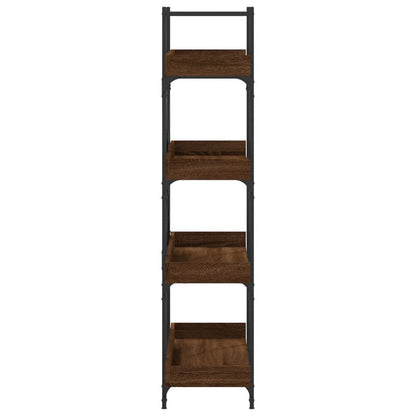 vidaXL Bookcase 4-Tier Brown Oak 39.4"x13"x57.3" Engineered Wood - Loft&Timber