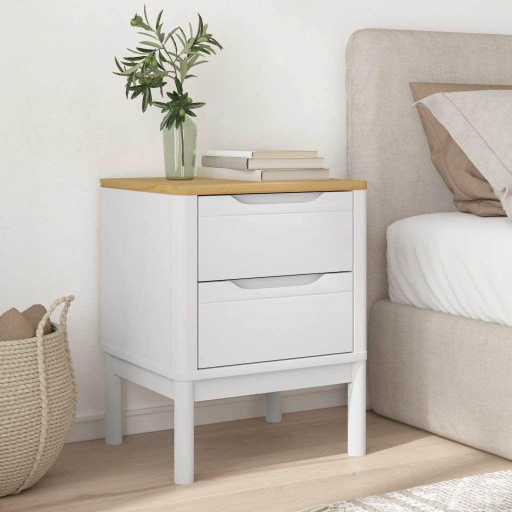 vidaXL Bedside Cabinet Nightstand Side Table Bedroom Furniture Solid Wood Pine - Loft&Timber