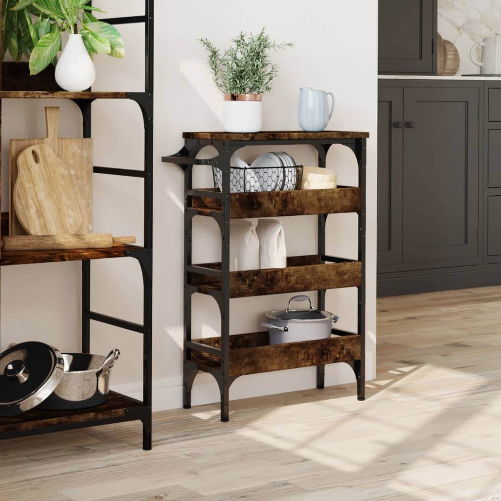 vidaXL Kitchen Trolley Storage Serving Rolling Cart on Wheels Engineered Wood - Loft&Timber