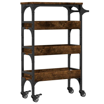 vidaXL Kitchen Trolley Storage Serving Rolling Cart on Wheels Engineered Wood - Loft&Timber