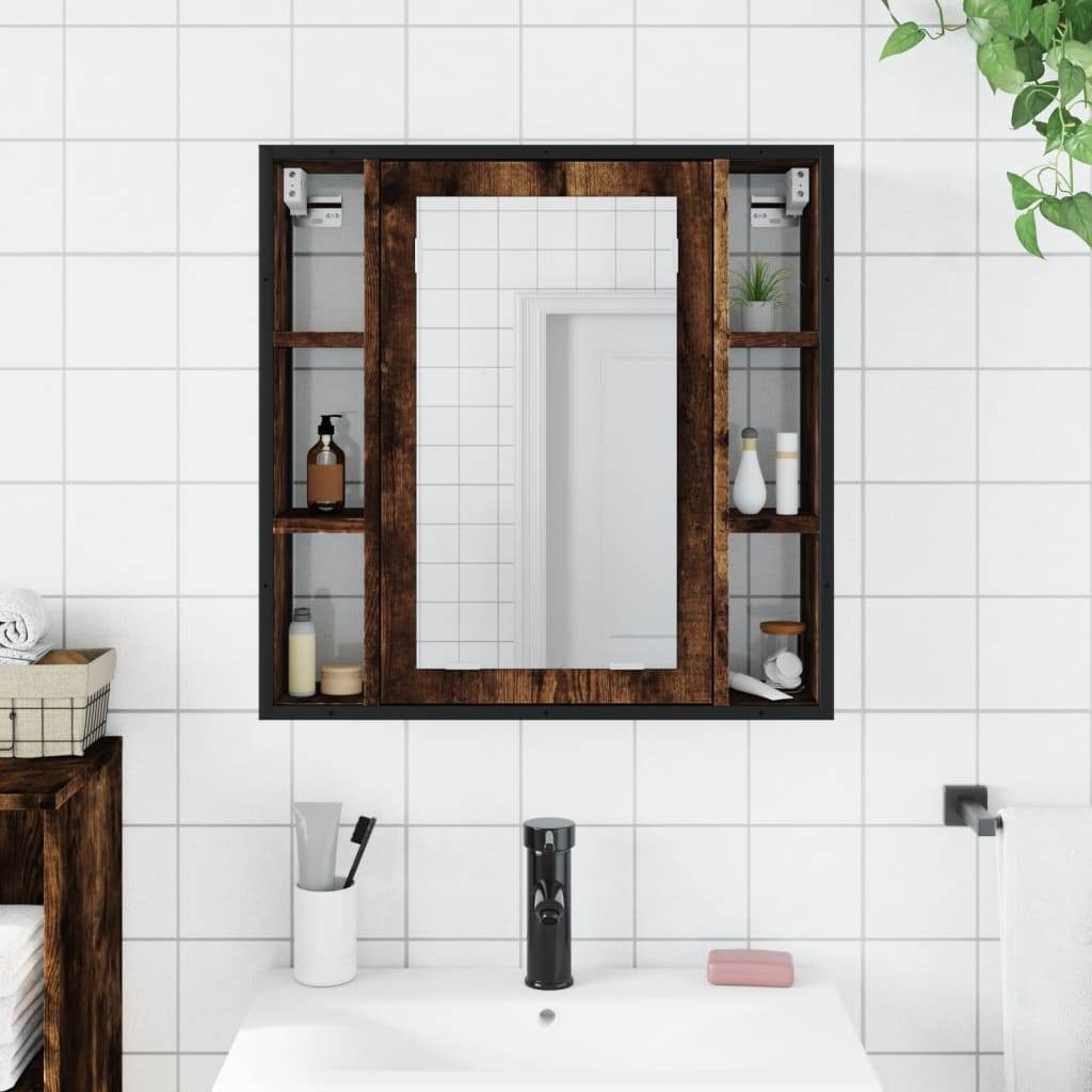 vidaXL Bathroom Mirror Cabinet Washroom Cupboard Furniture Engineered Wood - Loft&Timber
