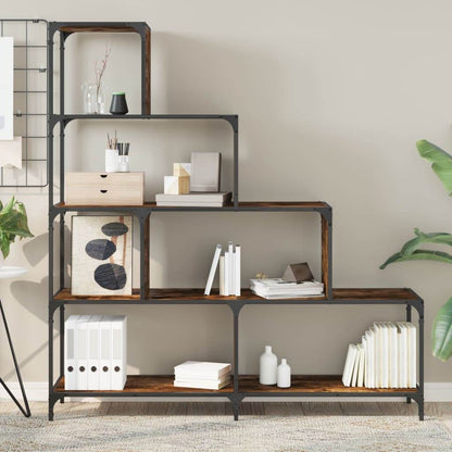 vidaXL Bookcase 4-Stair Storage Bookshelf Display Cabinet Engineered Wood - Loft&Timber