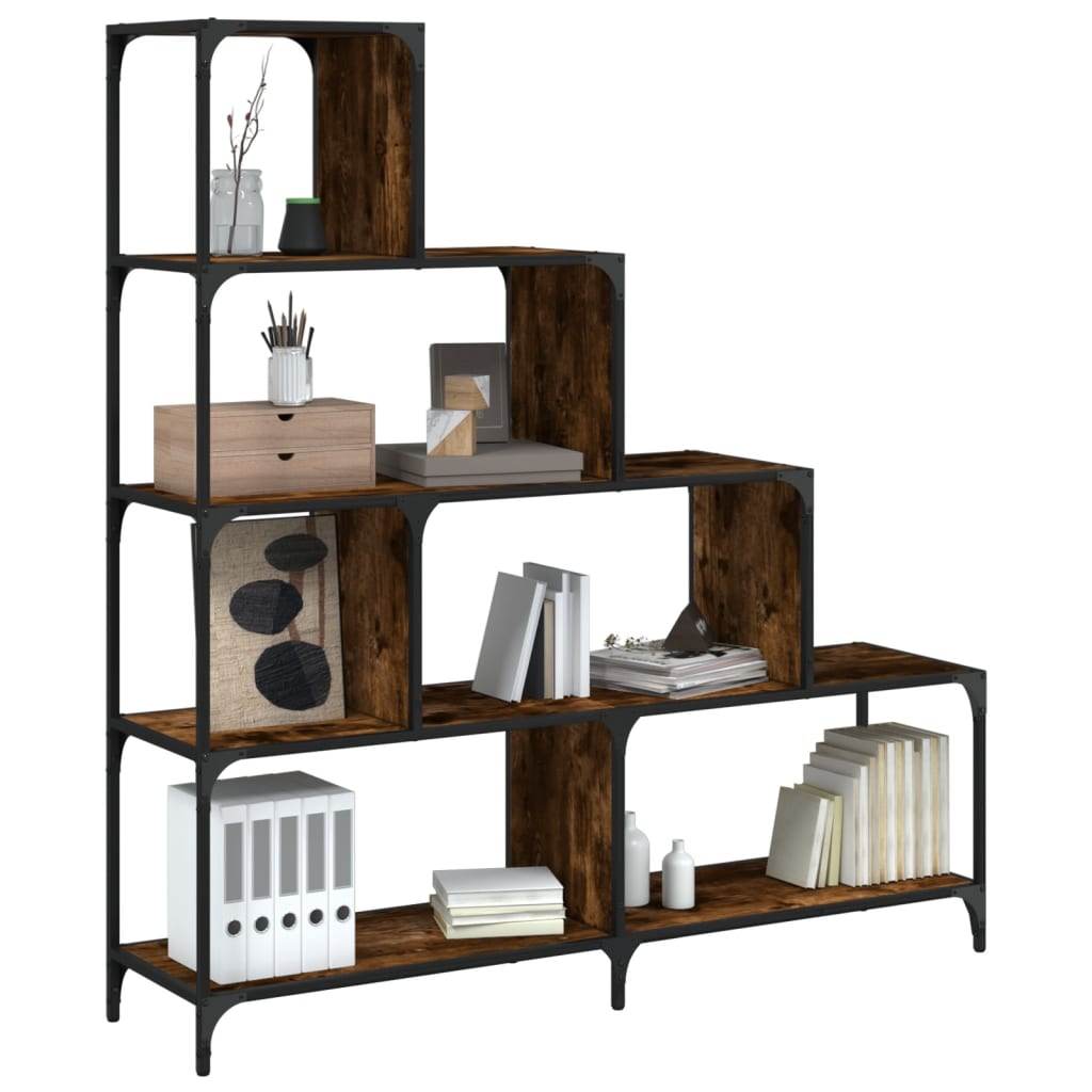 vidaXL Bookcase 4-Stair Storage Bookshelf Display Cabinet Engineered Wood - Loft&Timber