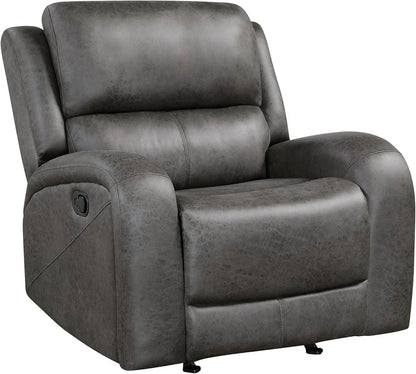 Rocker Recliner Chair, Reclining Rocking Chair, Home Theater Reclining Seat, Manual Recliner Seat for Living Room, Nursery, Bedroom, Office, Apartment, Grey - Loft&Timber