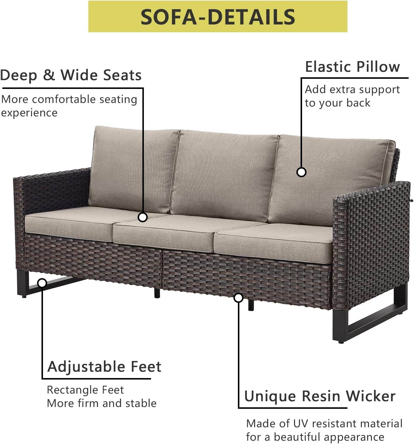 Seven Piece Outdoor Wicker Patio Furniture Set With Swivel Rockers - Loft&Timber