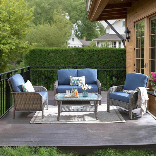 Stylish Outdoor Wicker Furniture Set with Comfortable Seating - Loft&Timber