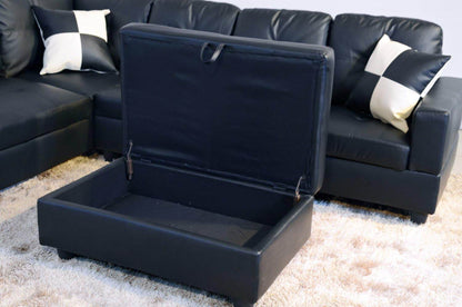 Beverly Fine Funiture Sectional Sofa Set, 91B Black - Loft&Timber