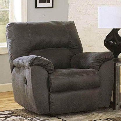 Tambo Faux Leather Manual Rocker Recliner, Gray - Loft&Timber
